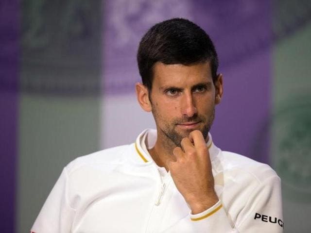Novak Djokovic of Serbia gestures during a press conference, after being defeated by Sam Querrey in their men's singles match on day six of the Wimbledon Tennis Championships in London. (AP Photo) Novak Djokovic of Serbia gestures during a press conference, after being defeated by Sam Querrey in their men's singles match on day six of the Wimbledon Tennis Championships in London. (AP Photo)