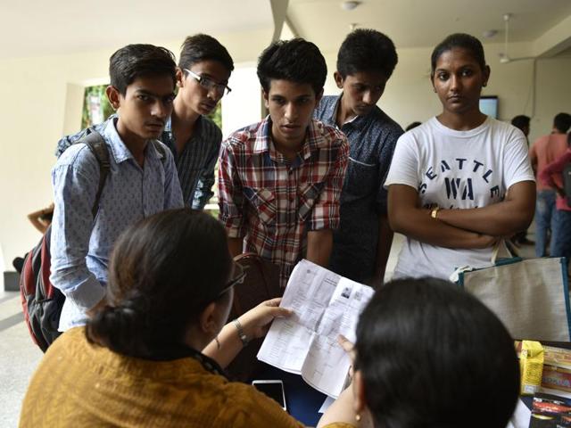 Some out of campus colleges have also been unable to fill all seats and will also be coming out with the second cut-off list for almost all subjects. (Saumya Khandelwal/HT Photo) Some out of campus colleges have also been unable to fill all seats and will also be coming out with the second cut-off list for almost all subjects. (Saumya Khandelwal/HT Photo)