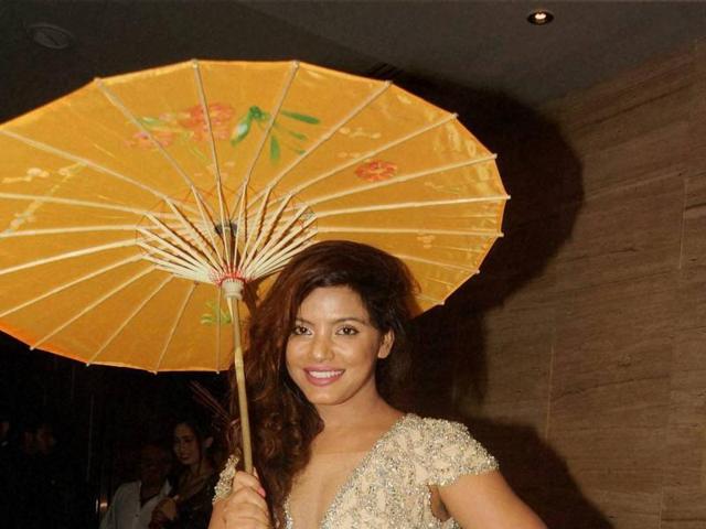 Neetu Chandra at a restaurant in Mumbai.  (PTI) 