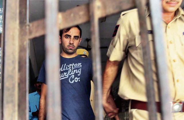 Police take accused Siddharth Maharia in custody after producing him in a court in Jaipur. (Himanshu Vyas/ HT Photo) Police take accused Siddharth Maharia in custody after producing him in a court in Jaipur. (Himanshu Vyas/ HT Photo)