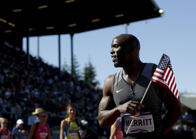 LaShawn Merritt after winning the men's 400-metre final. (AP) LaShawn Merritt after winning the men's 400-metre final. (AP)
