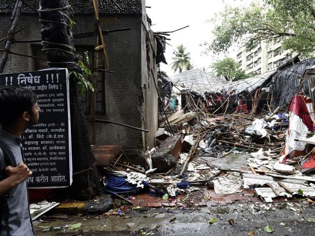 Ambedkar Bhavan at Dadar was demolished last week, sparking protests from his followers. (VIJAYANAND GUPTA/HT) Ambedkar Bhavan at Dadar was demolished last week, sparking protests from his followers. (VIJAYANAND GUPTA/HT)