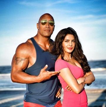 Priyanka Chopra with her Baywatch co-star Dwayne Johnson. (Instagram/Priyanka Chopra)
