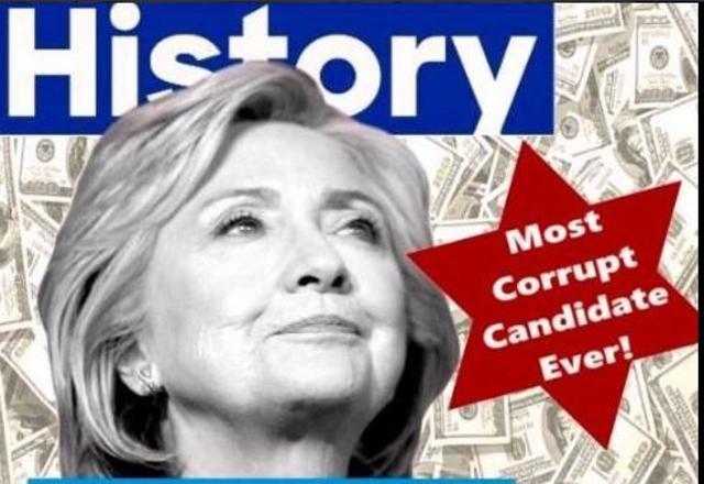 A screenshot of the image of Hillary that Trump tweeted with the six-pointed star. (Twitter)