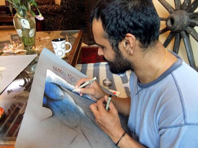 Balbir Krishan loves vibrant art.