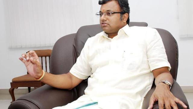 File photo of Karti Chidambaram, son of former Finance Minister P Chidamabram File photo of Karti Chidambaram, son of former Finance Minister P Chidamabram