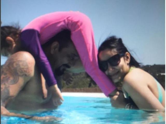 Sanjay Dutt is spending some quality time with his wife Maanyata and daughter Iqra. (Instagram) 