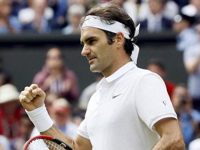 Roger Federer celebrates after beating Steve Johnson of the US in their men's singles match on day eight of the Wimbledon Tennis Championships, in London. (AP Photo) Roger Federer celebrates after beating Steve Johnson of the US in their men's singles match on day eight of the Wimbledon Tennis Championships, in London. (AP Photo)