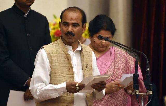 Bharatiya Janata Party (BJP) politician, Ajay Tamta takes the oath as minister of state. (AFP) Bharatiya Janata Party (BJP) politician, Ajay Tamta takes the oath as minister of state. (AFP)