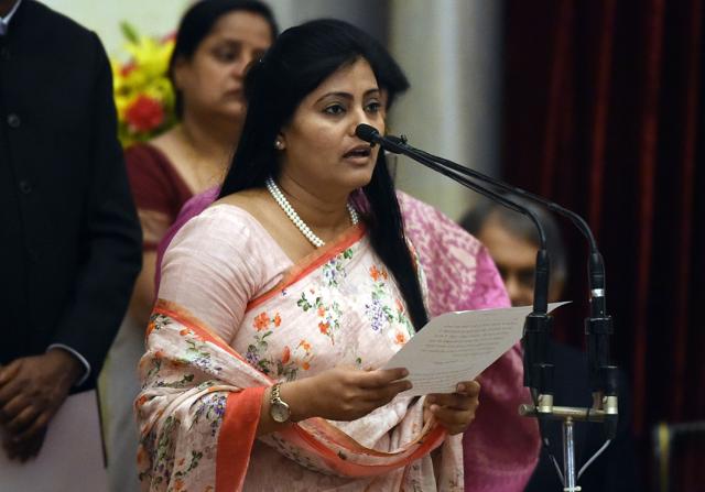 Bharatiya Janata Party (BJP) politician, Anupriya Singh Patel takes the oath as minister of state. (AFP) Bharatiya Janata Party (BJP) politician, Anupriya Singh Patel takes the oath as minister of state. (AFP)