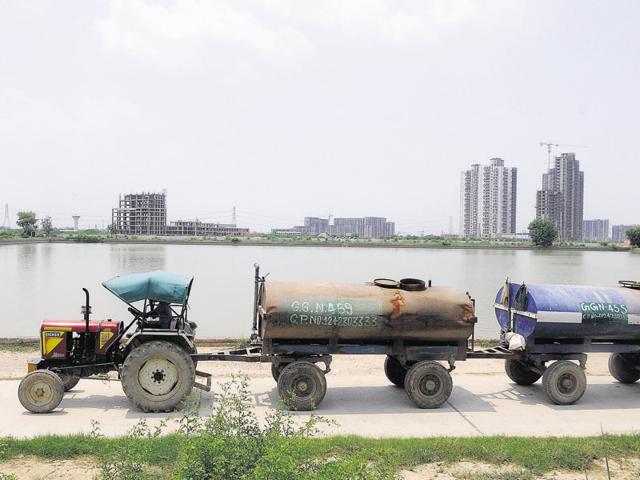 The water treatment plants in Basai (pictured) and Chandu Budhera supply 61 MGD water daily to the city.(Abhinav Saha/HT Photo) The water treatment plants in Basai (pictured) and Chandu Budhera supply 61 MGD water daily to the city.(Abhinav Saha/HT Photo)