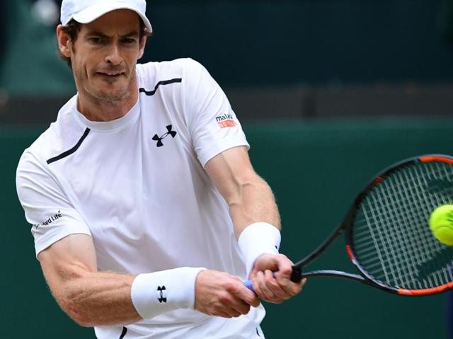 Britain's Andy Murray plays a shot during a men's singles fourth round match against Nick Kyrgios on the eighth day of the 2016 Wimbledon Championships. (AFP Photo) Britain's Andy Murray plays a shot during a men's singles fourth round match against Nick Kyrgios on the eighth day of the 2016 Wimbledon Championships. (AFP Photo)