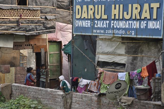 The camp in Kalindi Kunj was set up in 2012 by the Zakat foundation. (Tribhuwan Sharma / HT Photo) The camp in Kalindi Kunj was set up in 2012 by the Zakat foundation. (Tribhuwan Sharma / HT Photo)