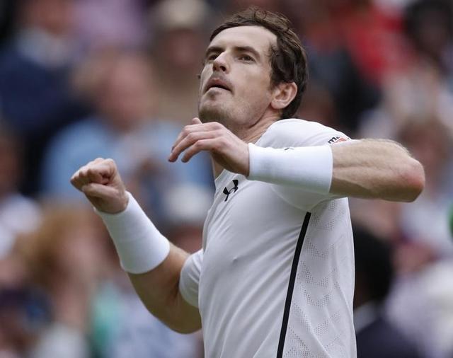 Andy Murray celebrates winning his match against Australia's Nick Kyrgios. (Reuters Photo)