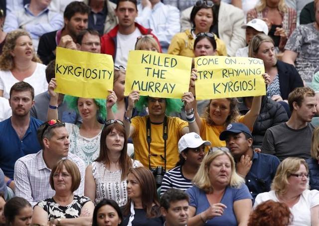 Fans of Australia's Nick Kyrgios during his match against Andy Murray. (Reuters Photo) Fans of Australia's Nick Kyrgios during his match against Andy Murray. (Reuters Photo)