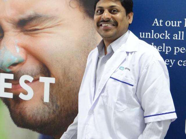 Dr Praveen Raj, chief manager, medical services is currently supporting the medical work of the diabetes team at Abbott.(Handout Image)