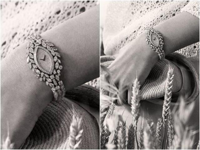 Diamonds, yellow sapphires and pearls signify the youthful wheat harvest.   (AFP) 