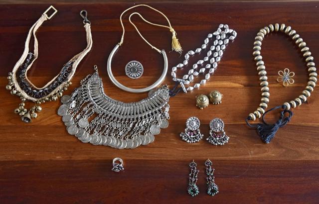 Dugal’s collection of silver jewellery (Photo: Vidya Subramanian/HT)