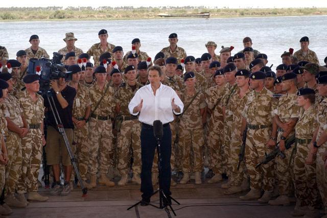 In this file photo, British Prime Minister Tony Blair addresses troops in Basra, Iraq. (AP Photo) In this file photo, British Prime Minister Tony Blair addresses troops in Basra, Iraq. (AP Photo)
