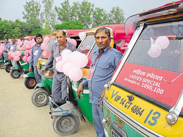 The five stands in Ghaziabad are to have a provision for 25 pink autos and the 14 stands in Gautam Budh Nagar are to have a provision for 340 such autos. (HT File) The five stands in Ghaziabad are to have a provision for 25 pink autos and the 14 stands in Gautam Budh Nagar are to have a provision for 340 such autos. (HT File)