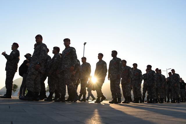 Troops at the Olympic Village in Rio de Janeiro, Brazil. (AFP Photo)