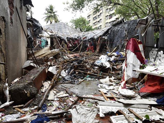 The historic Ambedkar Bhavan in Dadar was demolished by the People’s Improvement Trust.(Vijayanand / Hindustan Times)