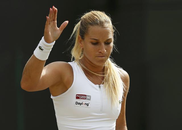 Slovakia's Dominika Cibulkova reacts during her match against Elena Vesnina. (Reuters Photo) Slovakia's Dominika Cibulkova reacts during her match against Elena Vesnina. (Reuters Photo)