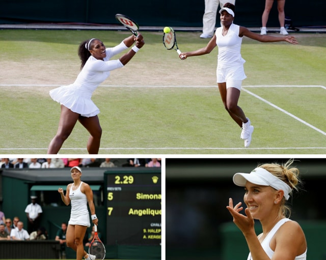 Combination image of Serena, Venus Williams (upper image), Angelique Kerber (left) and Elena Vesnina (right). (Agencies) Combination image of Serena, Venus Williams (upper image), Angelique Kerber (left) and Elena Vesnina (right). (Agencies)