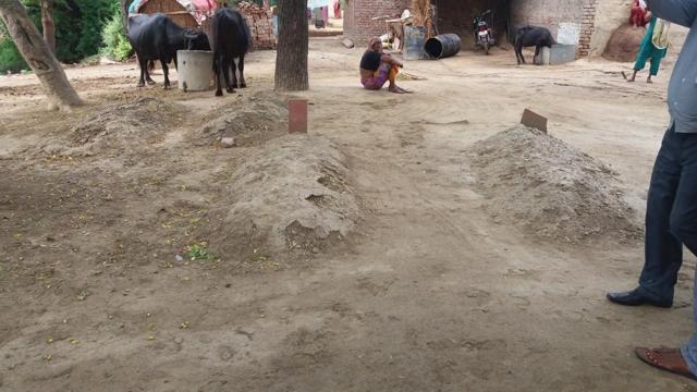 Muslim households bury the dead in the compounds of their own houses. (HT Photo)