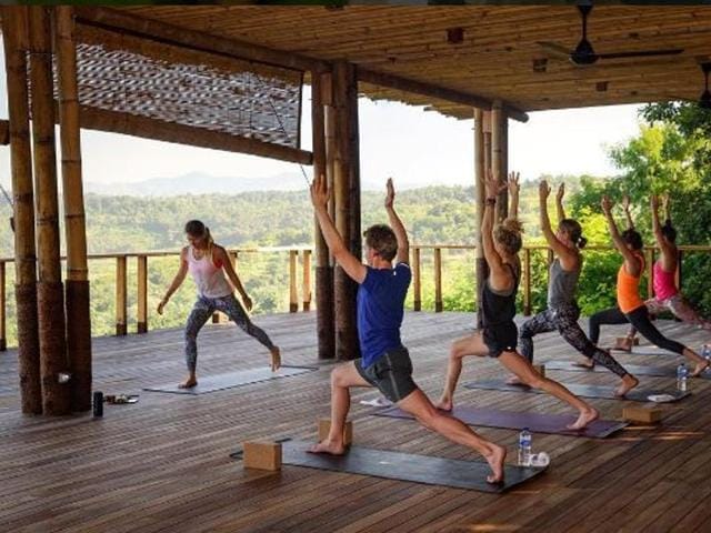 The open-air Yoga Pavilion has great views, where people can  attend solo or group sessions.  (instagram) 