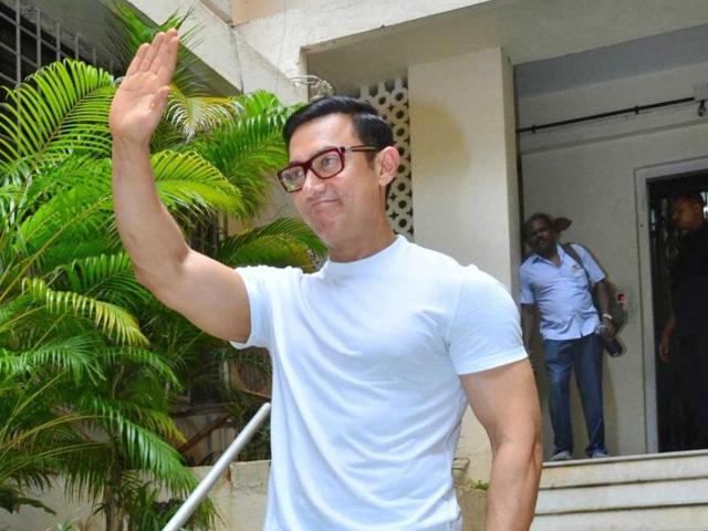 Aamir Khan, too, greeted fans and talked to reporters in Mumbai to mark Eid celebrations. (Viral Bhayani)