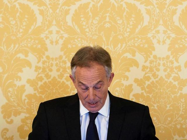 In this May 29, 2003 file photo, British Prime Minister Tony Blair addresses troops in Basra, Iraq. (AP) In this May 29, 2003 file photo, British Prime Minister Tony Blair addresses troops in Basra, Iraq. (AP)