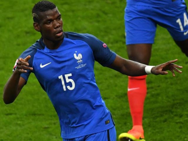 France's midfielder Paul Pogba celebrates after scoring his team's second goal during the Euro 2016. (AFP Photo) France's midfielder Paul Pogba celebrates after scoring his team's second goal during the Euro 2016. (AFP Photo)