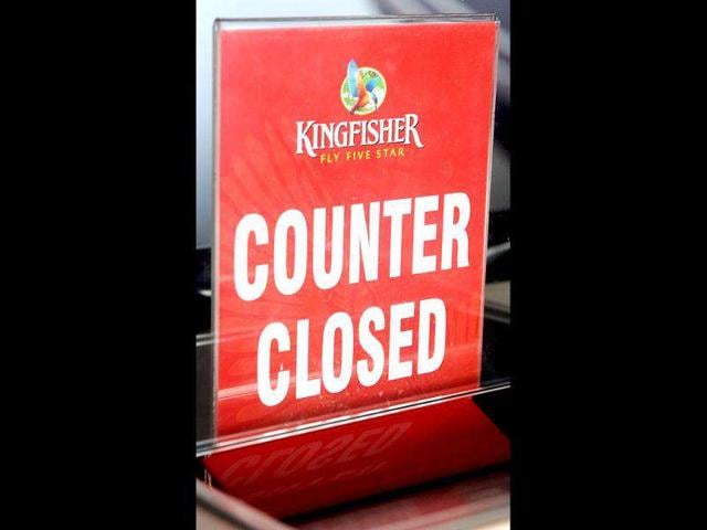 A sign at the closed Kingfisher Airlines booking counter at the city airport in Mumbai.(HT Archive) A sign at the closed Kingfisher Airlines booking counter at the city airport in Mumbai.(HT Archive)