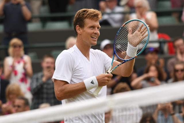 Czech Republic's Tomas Berdych celebrates beating France's Lucas Pouille during their men's singles quarter-final match on the tenth day of the 2016 Wimbledon Championships at The All England Lawn Tennis Club in Wimbledon, southwest London. (AFP Photo) Czech Republic's Tomas Berdych celebrates beating France's Lucas Pouille during their men's singles quarter-final match on the tenth day of the 2016 Wimbledon Championships at The All England Lawn Tennis Club in Wimbledon, southwest London. (AFP Photo)