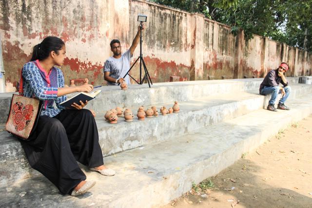 Members of the film society of Ramjas College during the making of a film. (Focus) Members of the film society of Ramjas College during the making of a film. (Focus)