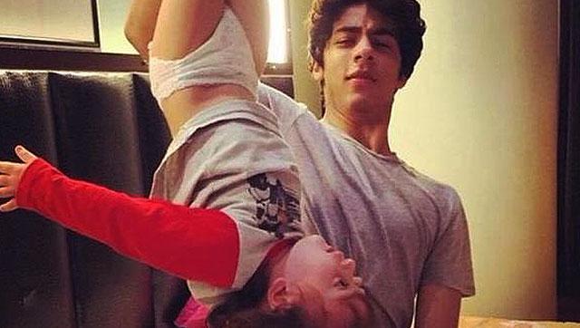 Aryan Khan hangs AbRam upside down in this funny picture. (Instagram) Aryan Khan hangs AbRam upside down in this funny picture. (Instagram)