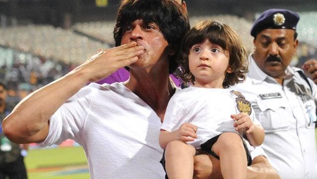 Shah Rukh with AbRam during one of the matches played by his IPL team KKR. (HT Photo) Shah Rukh with AbRam during one of the matches played by his IPL team KKR. (HT Photo)