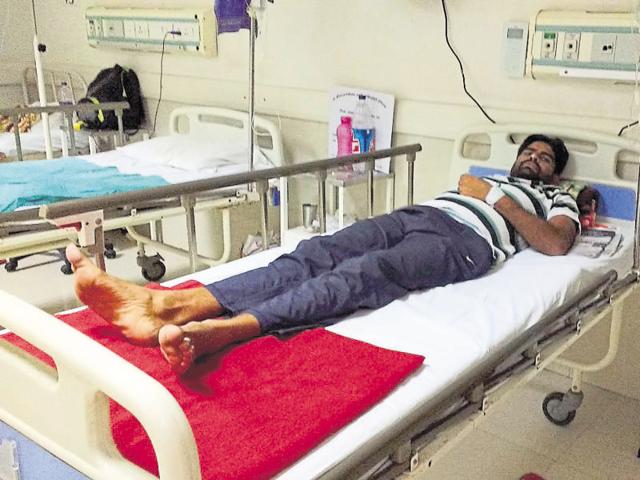 Neeraj Pradhan is on the 11th day of his fast. (HT Photo) Neeraj Pradhan is on the 11th day of his fast. (HT Photo)