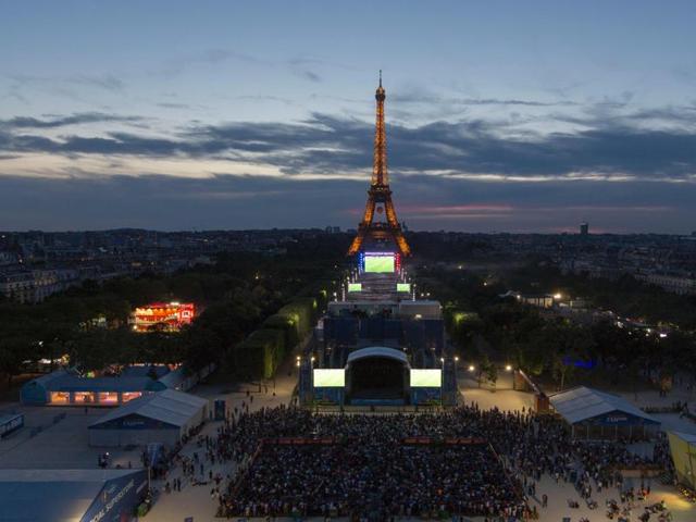 A general view of the Champ de Mars fan zone in Paris. (AFP Photo) A general view of the Champ de Mars fan zone in Paris. (AFP Photo)