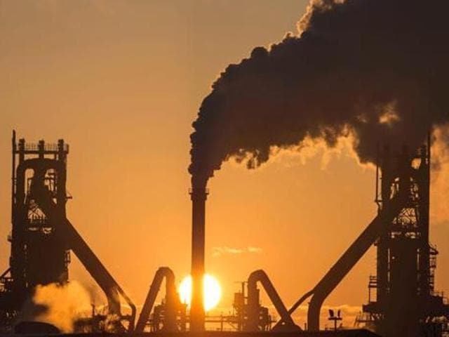 This file photo taken on March 31, 2016 shows the sun rising above Tata Steel's blast furnaces at their Scunthorpe Plant in north east England. (AFP Photo) This file photo taken on March 31, 2016 shows the sun rising above Tata Steel's blast furnaces at their Scunthorpe Plant in north east England. (AFP Photo)