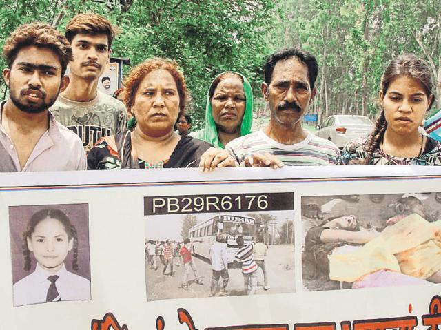 Family members of the victims staging a protest in Ludhiana on Friday. (JS Grewal/HT Photo) Family members of the victims staging a protest in Ludhiana on Friday. (JS Grewal/HT Photo)