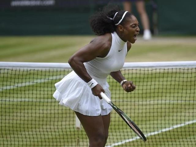 Serena with a fist pump after winning a point. (Reuters) Serena with a fist pump after winning a point. (Reuters)
