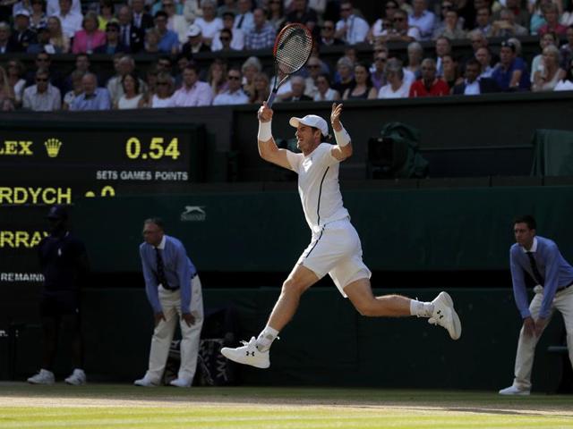 Great Britain's Andy Murray in action against Czech Republic's Tomas Berdych.  (REUTERS) 