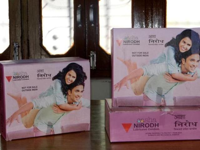 Asha condom — which the Asha workers are too embarrassed to distribute on behalf of the government.(HT Photo)