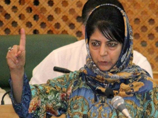 J-K chief minister Mehbooba Mufti held a cabinet meeting on Sunday to review situation in the valley tense over the death of Burhan Wani. (PTI file photo) J-K chief minister Mehbooba Mufti held a cabinet meeting on Sunday to review situation in the valley tense over the death of Burhan Wani. (PTI file photo)