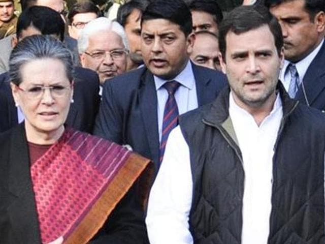 Congress President Sonia Gandhi and Vice President Rahul Gandhi come out of Patiala House court after the court granted bail to both the leaders in National Herald Case, in New Delhi, India, on December 19, 2015. The Congress party is set to relaunch the English daily along with two other newspapers after a gap of eight years.(Sushil Kumar / HT Photo) Congress President Sonia Gandhi and Vice President Rahul Gandhi come out of Patiala House court after the court granted bail to both the leaders in National Herald Case, in New Delhi, India, on December 19, 2015. The Congress party is set to relaunch the English daily along with two other newspapers after a gap of eight years.(Sushil Kumar / HT Photo)