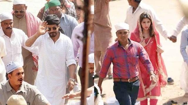 Mahira Khan and Shah Rukh Khan shooting for Raees. (Twitter)