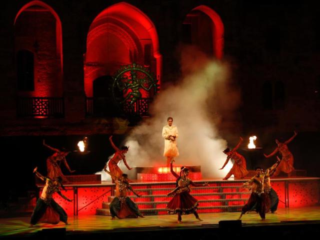 The Merchants of Bollywood was performed at the Beiteddine Palace in Lebanon's Chouf moutains during the Beiteddine International Festival on July 8, 2016.  (AFP) 