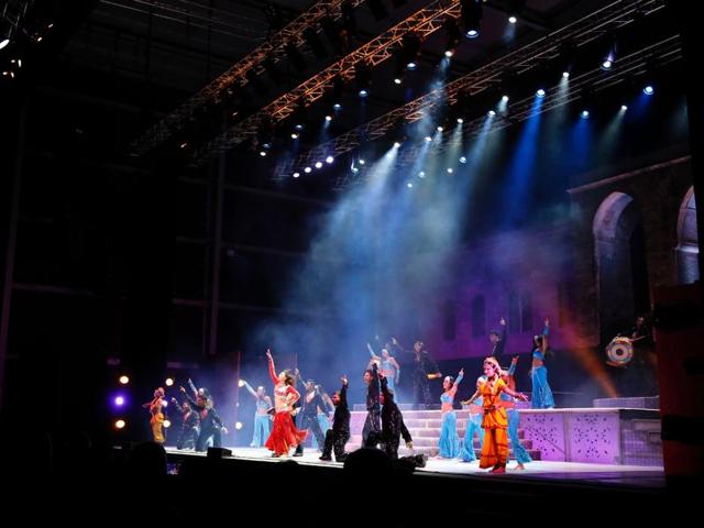 A cast of 40 singers and dancers performed for the show.  (AFP) 